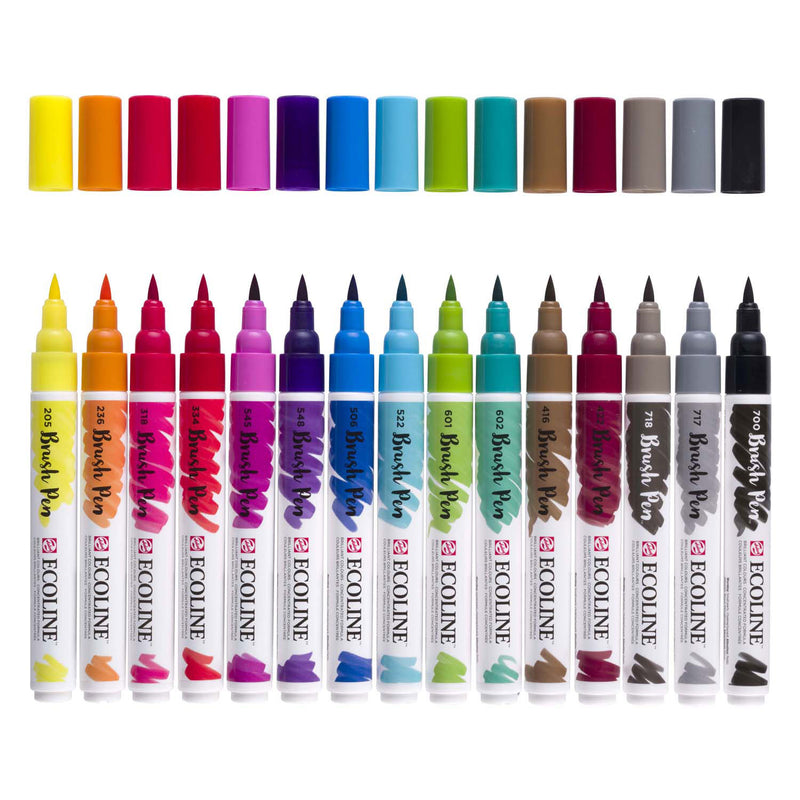 Afbeelding laden in galerijviewer, Bruynzeel ecoline brush pen set, 15 kleuren
