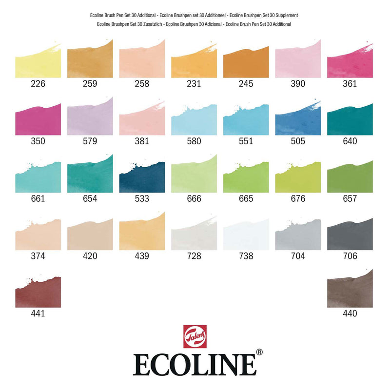 Afbeelding laden in galerijviewer, Ecoline brush pen set additional | 30 colours
