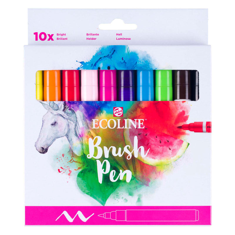 Afbeelding laden in galerijviewer, Ecoline brush pen set helder | 10 colours
