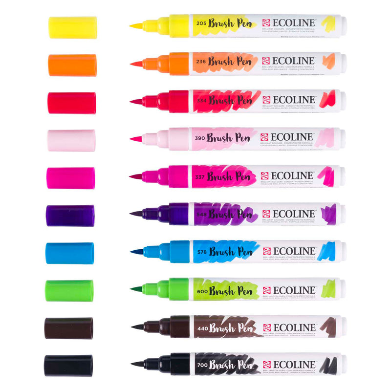 Afbeelding laden in galerijviewer, Ecoline brush pen set helder | 10 colours
