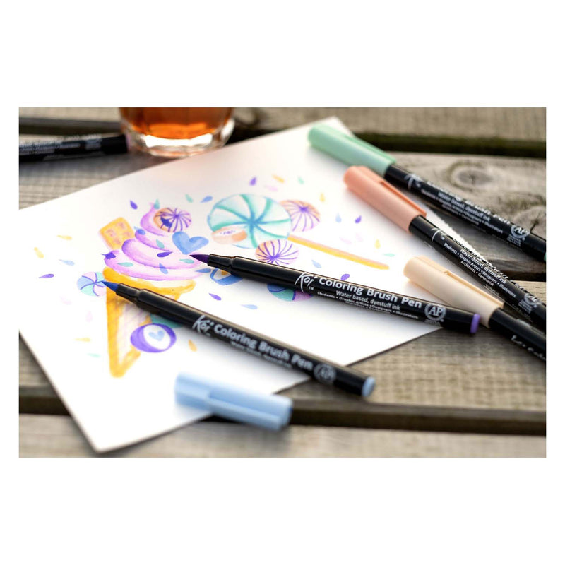 Afbeelding laden in galerijviewer, Sakura koi coloring brush pen set sweets | 6 kleuren
