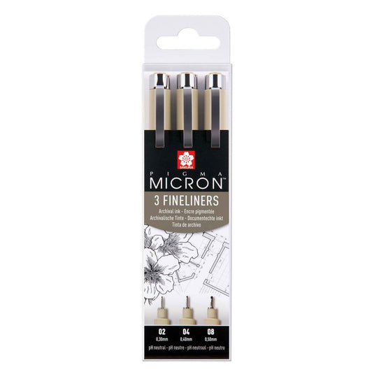 Sakura pigma micron etui 3 fineliners zwart 02-04-08