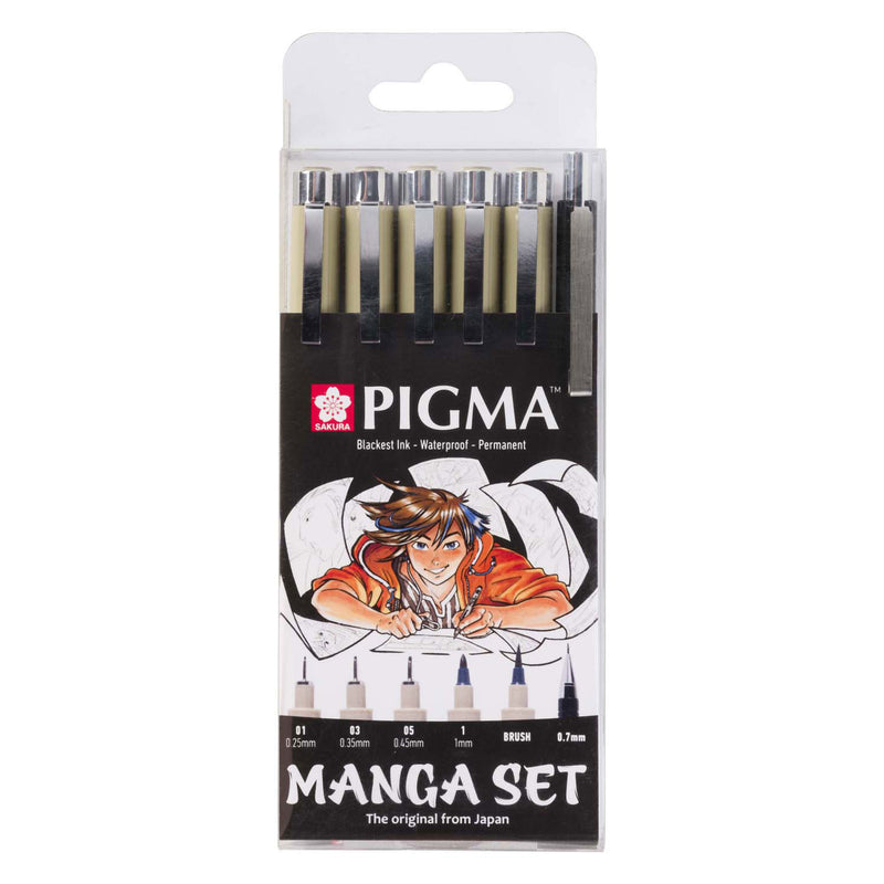 Afbeelding laden in galerijviewer, Sakura unieke manga-collectie van 6 pigma micron
