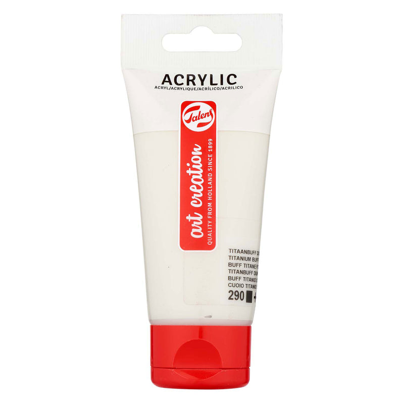 Afbeelding laden in galerijviewer, Talens art creation acrylverf tube 75ml titaanbuff donk 290
