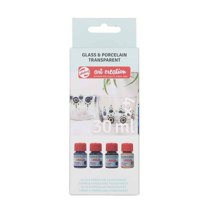 Afbeelding laden in galerijviewer, Talens art creation glas porselein transparant set 4 x 30 ml blauw
