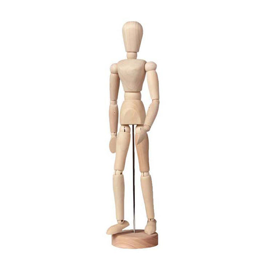 Talens ledenpop man 30cm blank hout