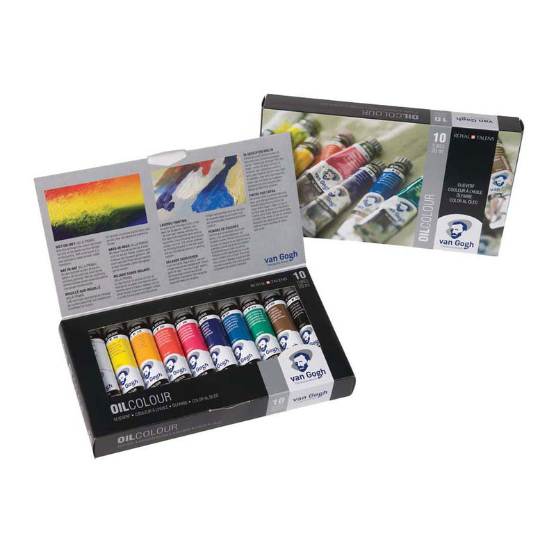 Afbeelding laden in galerijviewer, Bruynzeel van gogh olieverf basisset met 10 kleuren in tubes van 20ml
