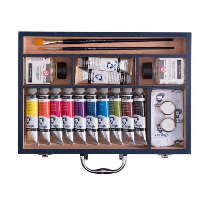 Afbeelding laden in galerijviewer, Bruynzeel van gogh olieverf startersbox xl, 12x40ml en accessoires
