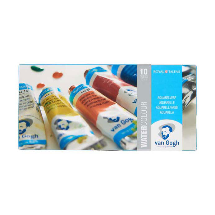 Afbeelding laden in galerijviewer, Bruynzeel van gogh aquarelverf set met 10 kleuren in tubes van 10ml

