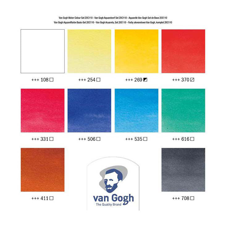 Afbeelding laden in galerijviewer, Bruynzeel van gogh aquarelverf set met 10 kleuren in tubes van 10ml
