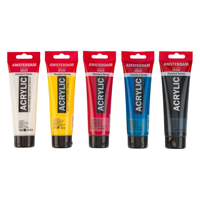 Afbeelding laden in galerijviewer, Bruynzeel amsterdam standard series acrylverf primaire set 120ml, 5dlg.
