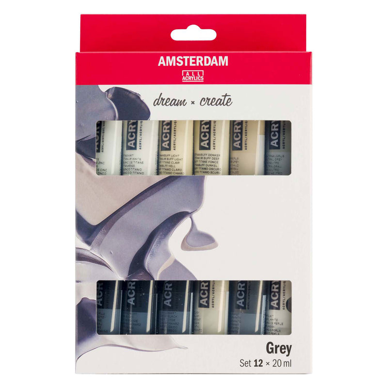 Afbeelding laden in galerijviewer, Bruynzeel amsterdam standard series acrylverf grijze set 20ml, 12dlg.

