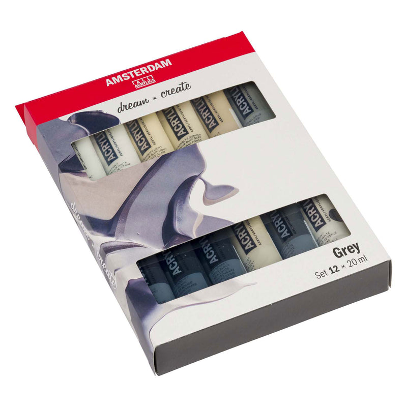 Afbeelding laden in galerijviewer, Bruynzeel amsterdam standard series acrylverf grijze set 20ml, 12dlg.
