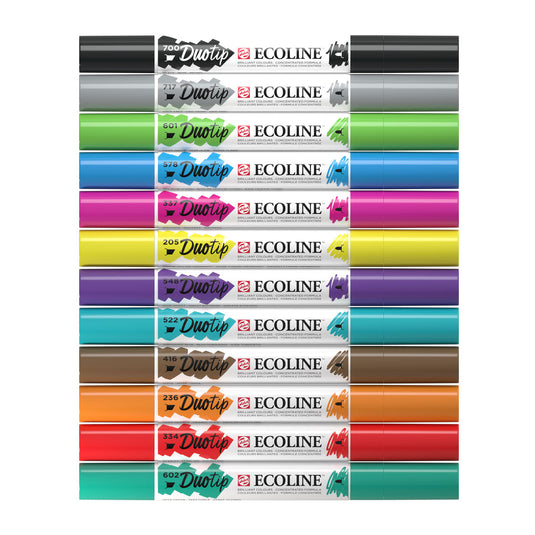 Talens ecoline duotip markers basisset, 12dlg.