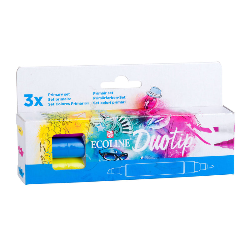 Afbeelding laden in galerijviewer, Talens ecoline duotip markers primaire set, 3dlg.
