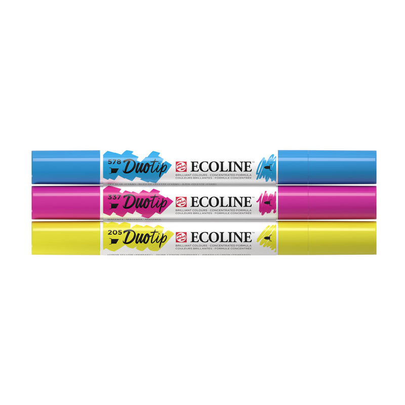 Afbeelding laden in galerijviewer, Talens ecoline duotip markers primaire set, 3dlg.
