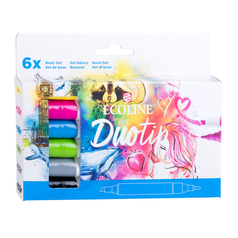 Afbeelding laden in galerijviewer, Talens ecoline duotip markers basisset, 6dlg.
