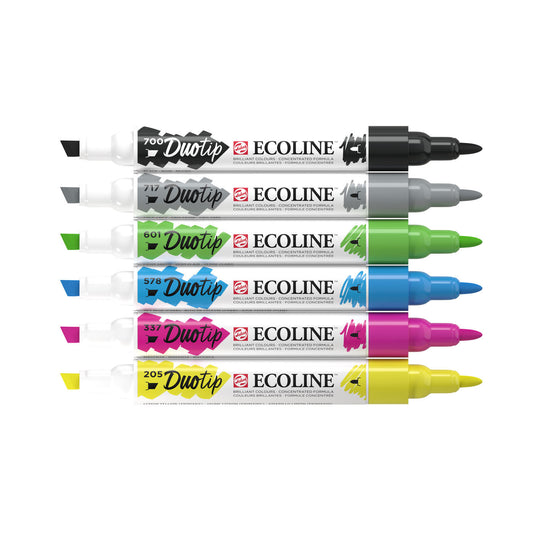 Talens ecoline duotip markers basisset, 6dlg.
