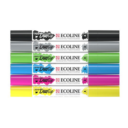 Talens ecoline duotip markers basisset, 6dlg.
