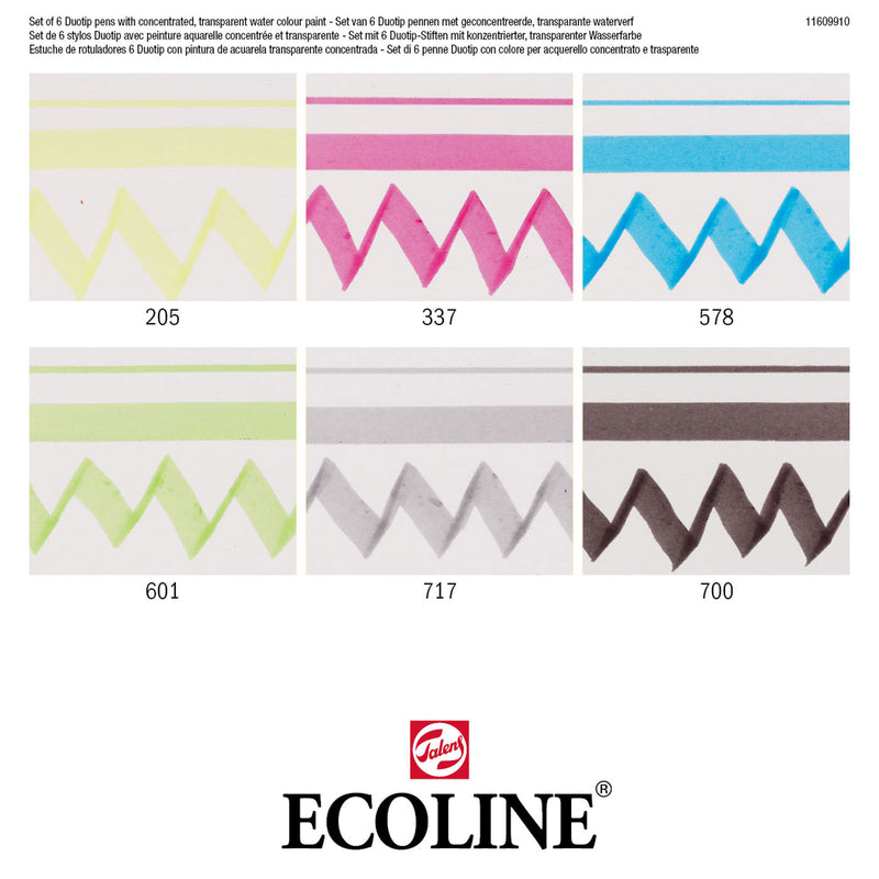 Afbeelding laden in galerijviewer, Talens ecoline duotip markers basisset, 6dlg.
