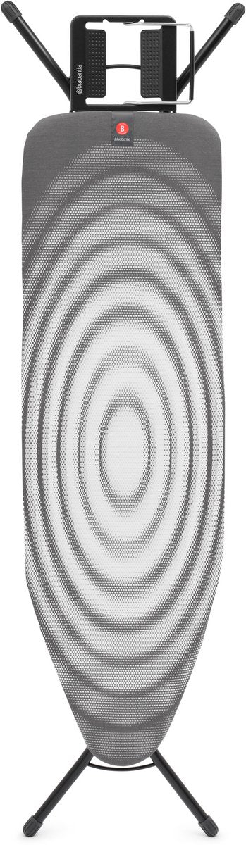 Brabantia strijkplank b - voor strijkijzer - 124 x 38 cm - titan oval