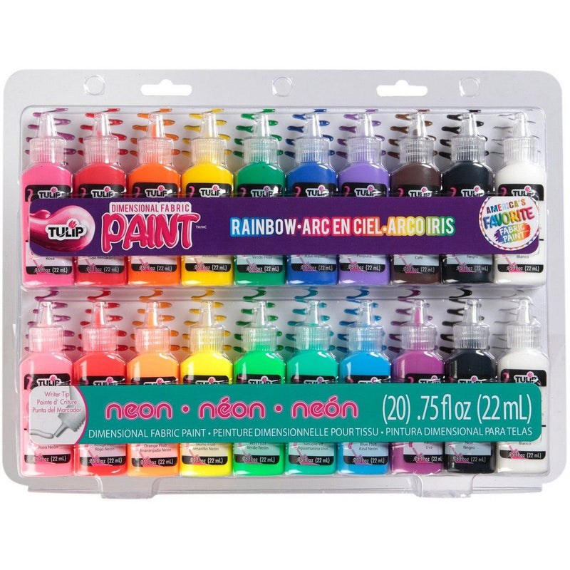 Afbeelding laden in galerijviewer, Tulip • 3d textielverf 22ml rainbow neon 20st.
