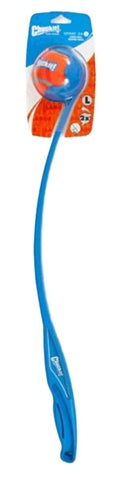 Afbeelding laden in galerijviewer, Chuckit! sport ball launcher - 66 cm - werpstok - ballenwerper - hondenspeelgoed - incl. tennisbal large - ø 7 cm - kunststof - assorti
