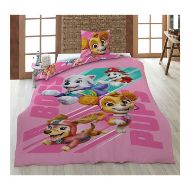 Paw patrol roze dekbedovertrek 140x200cm