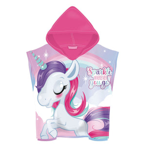 Handdoek poncho eenhoorn