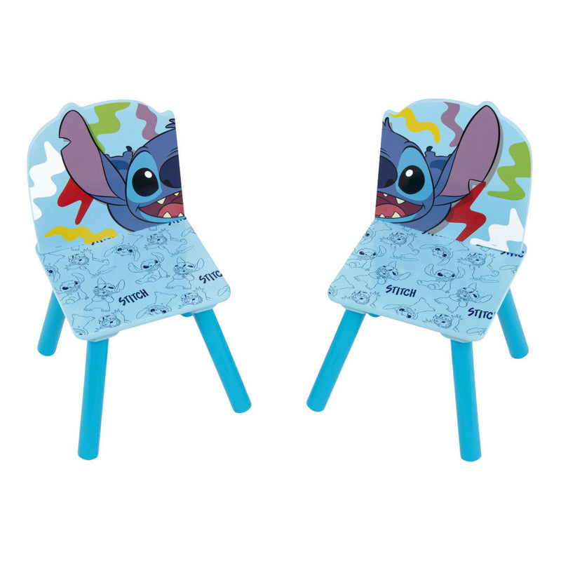 Afbeelding laden in galerijviewer, Set houten tafel met twee stoelen stitch
