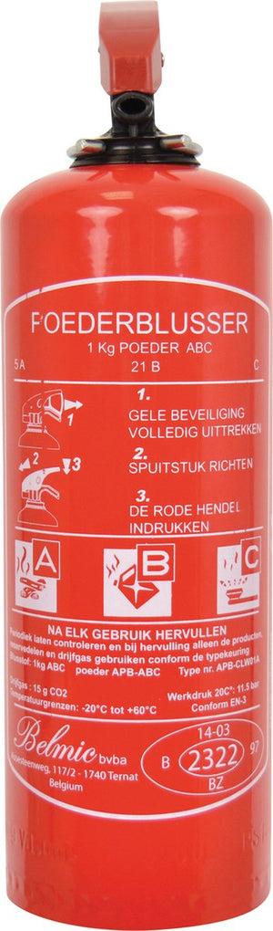 Belmic poeder brandblusser voor brandklasse a b c inhoud 1 kg