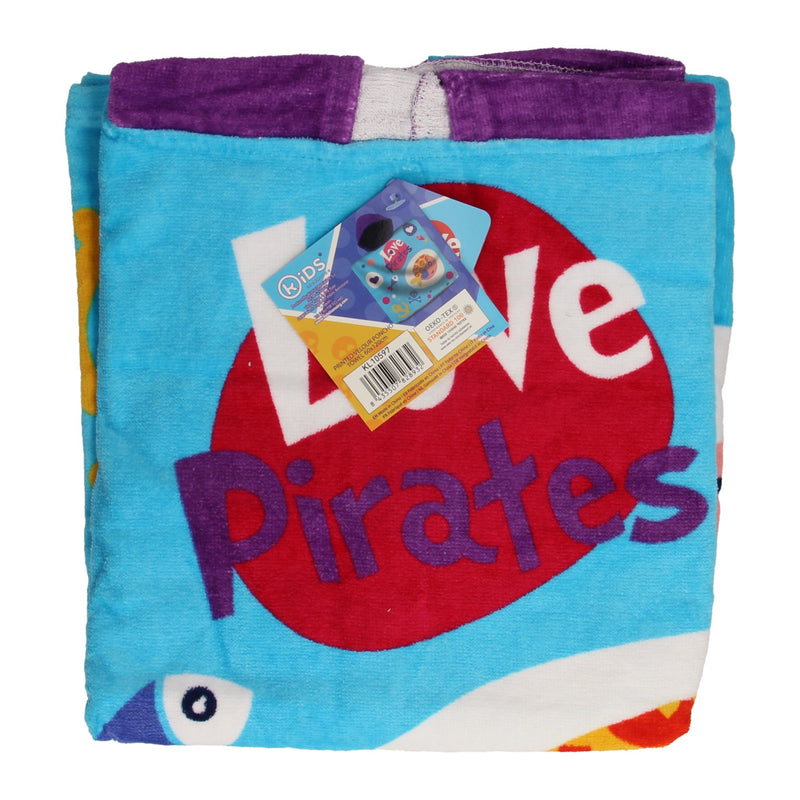 Afbeelding laden in galerijviewer, Kids licensing handdoek poncho piraatjes, 60x120cm
