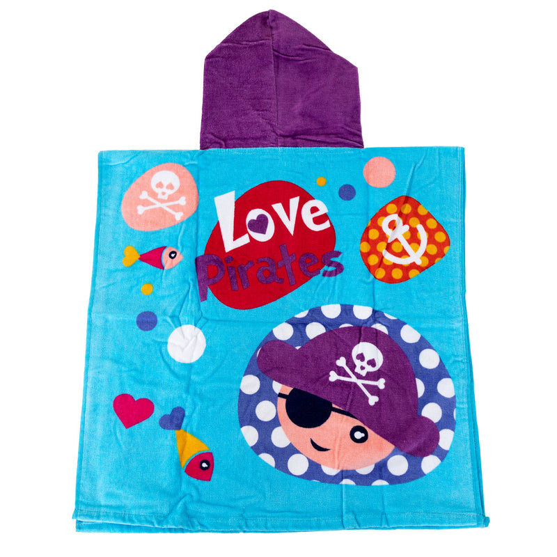 Afbeelding laden in galerijviewer, Kids licensing handdoek poncho piraatjes, 60x120cm
