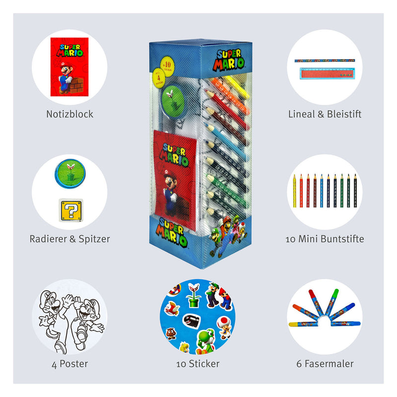 Afbeelding laden in galerijviewer, Kids Licensing Super Mario Stationery Set Tower, 35dlg.
