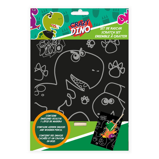 Kids licensing scratch kunst crazy dino