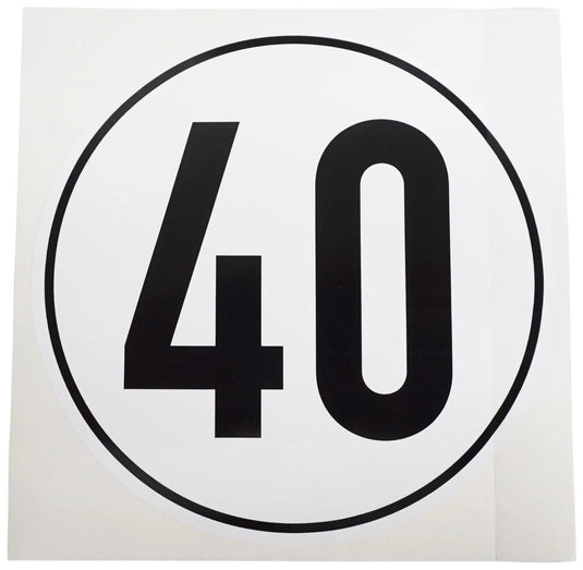Ad informatiebord witte plusguide geschwindigkeit kilometer sign 40km witte plusguide