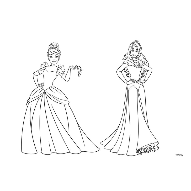 Afbeelding laden in galerijviewer, Disney Prinses Kleurplaten met Stencil en Stickervel
