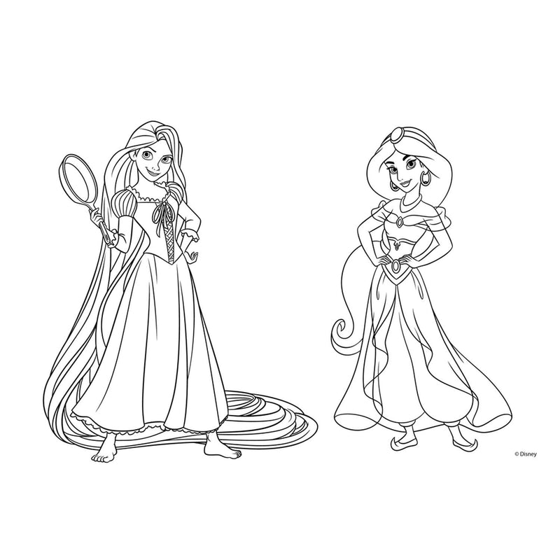 Afbeelding laden in galerijviewer, Disney Prinses Kleurplaten met Stencil en Stickervel
