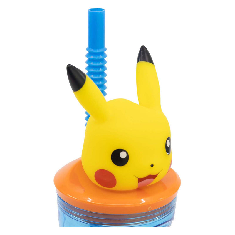 Afbeelding laden in galerijviewer, Pokémon 3d drinkfles met rietje , 360ml
