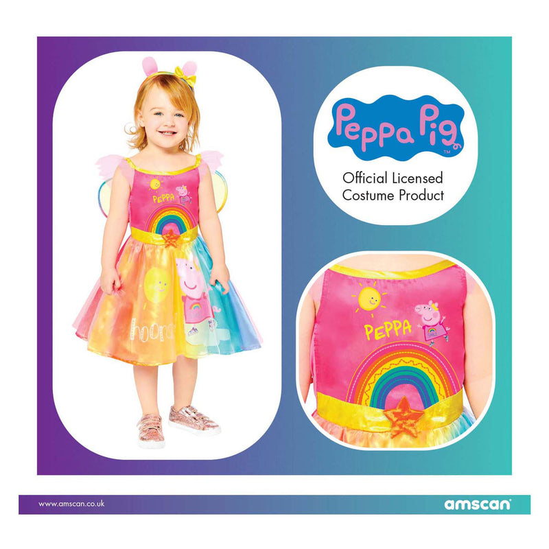 Afbeelding laden in galerijviewer, Kinderkostuum peppa regenboogjurk - 2-3 jaar
