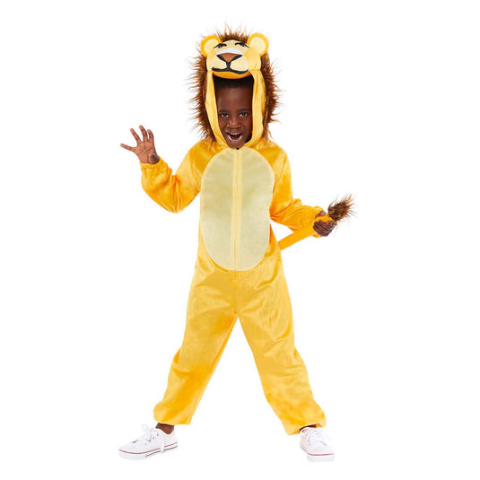 Kinderkostuum pluche leeuw onesie - 4-6 jaar