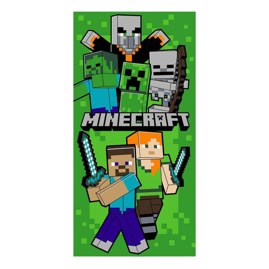 Minecraft strandlaken groen - 70x140 cm