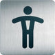 Infobord herentoilet durable zelfklevend aluminium 15x15