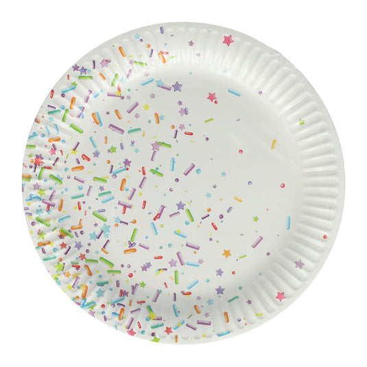 Papieren feest borden 23cm, 10st.