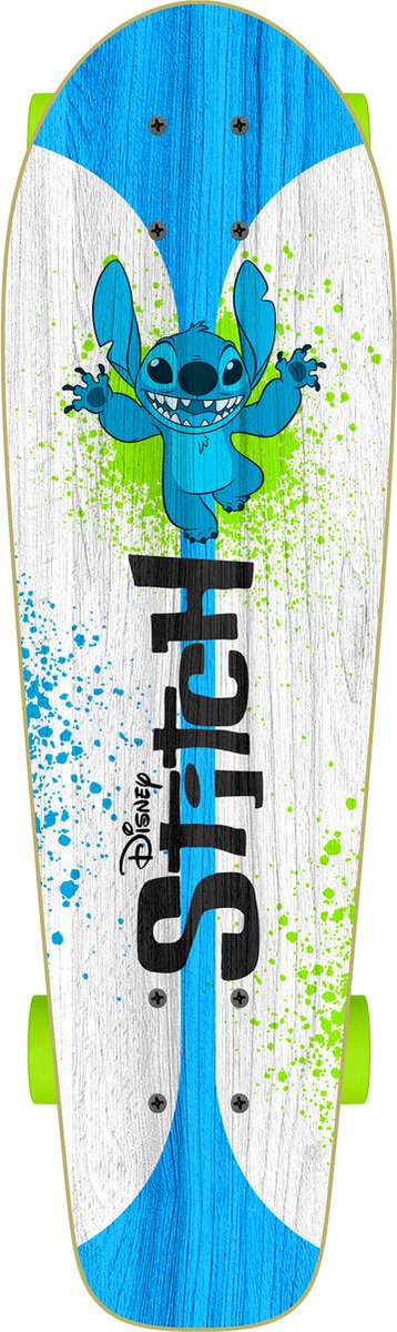 Stitch skateboard 70 x 20 cm junior wit blauw groen