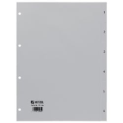 Numerieke tabbladen hetzel 1300069 grijs pp (polypropeen)