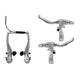 remset V-brake met remgrepen aluminium zilver