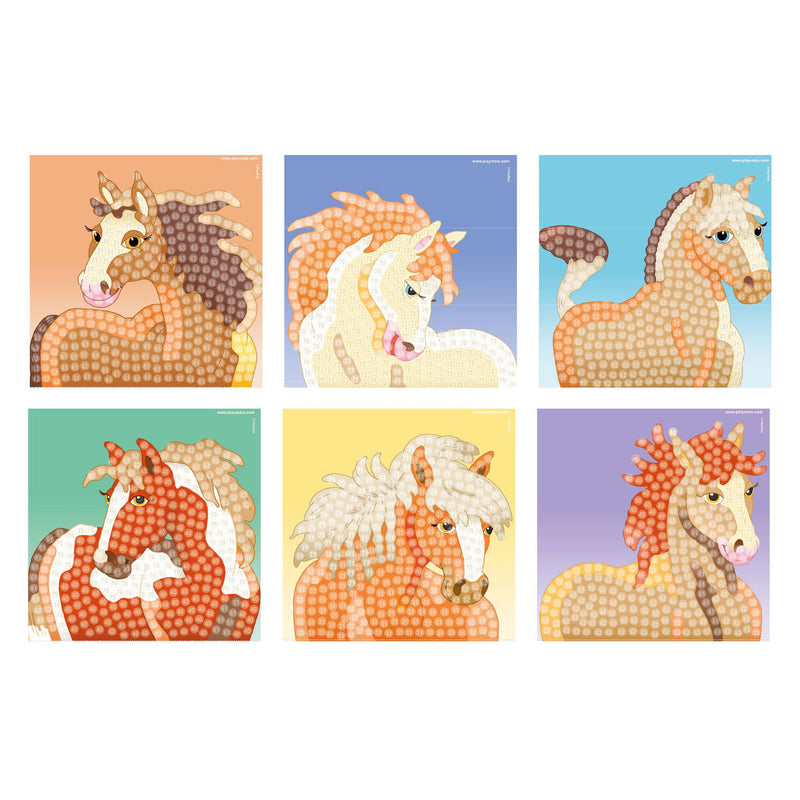 Afbeelding laden in galerijviewer, Playmais trendy mosaic paarden (>3.000 stukjes)
