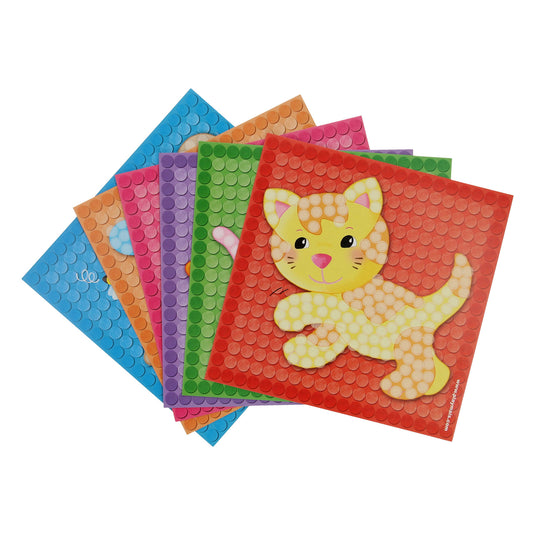 Playmais mosaic kaarten versieren kleine vriendjes