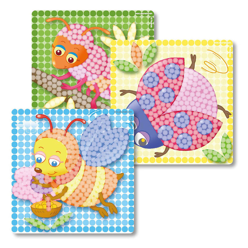 Afbeelding laden in galerijviewer, Playmais mosaic kaarten versieren insecten
